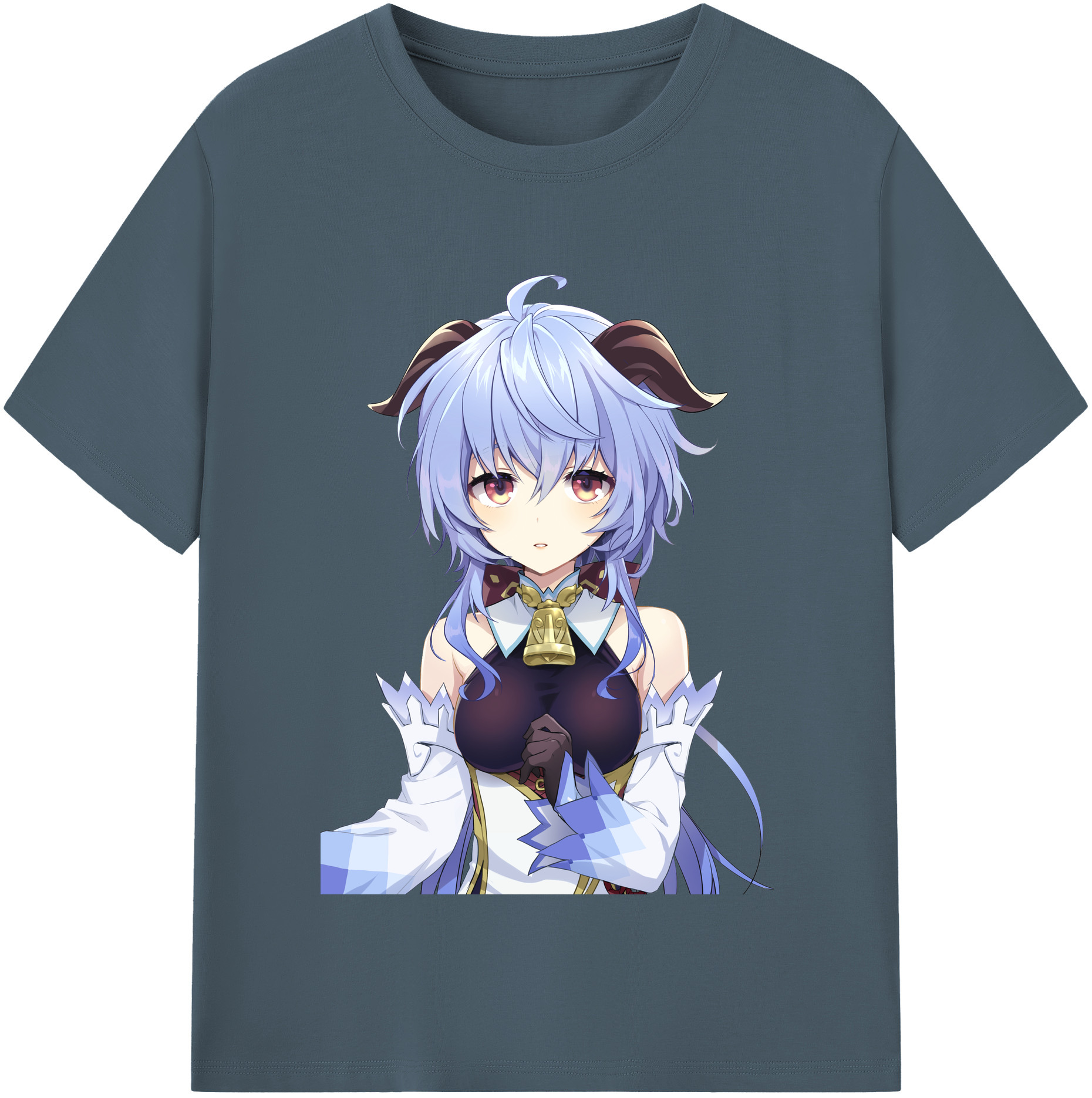 げんし神 甘雨 かんう genshin Ganyu 綿100％半袖Tシャツ（フロントプリント）